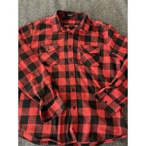 MCedar Men's Flannel Shirt Size XL Red And Black Plaid